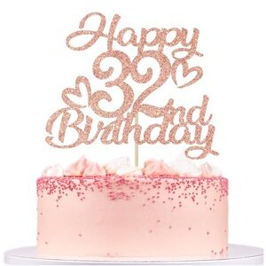 Rose Gold Birthday Cake Topper